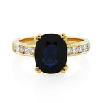18ct Yellow Gold Diamond & Sapphire Ring .51ct TW
