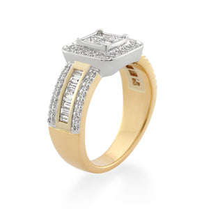 18ct Yellow & White Gold Diamond Ring 1.08ctTW
