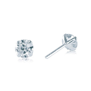 Sterling Silver Cubic Zirconia Studs 5mm