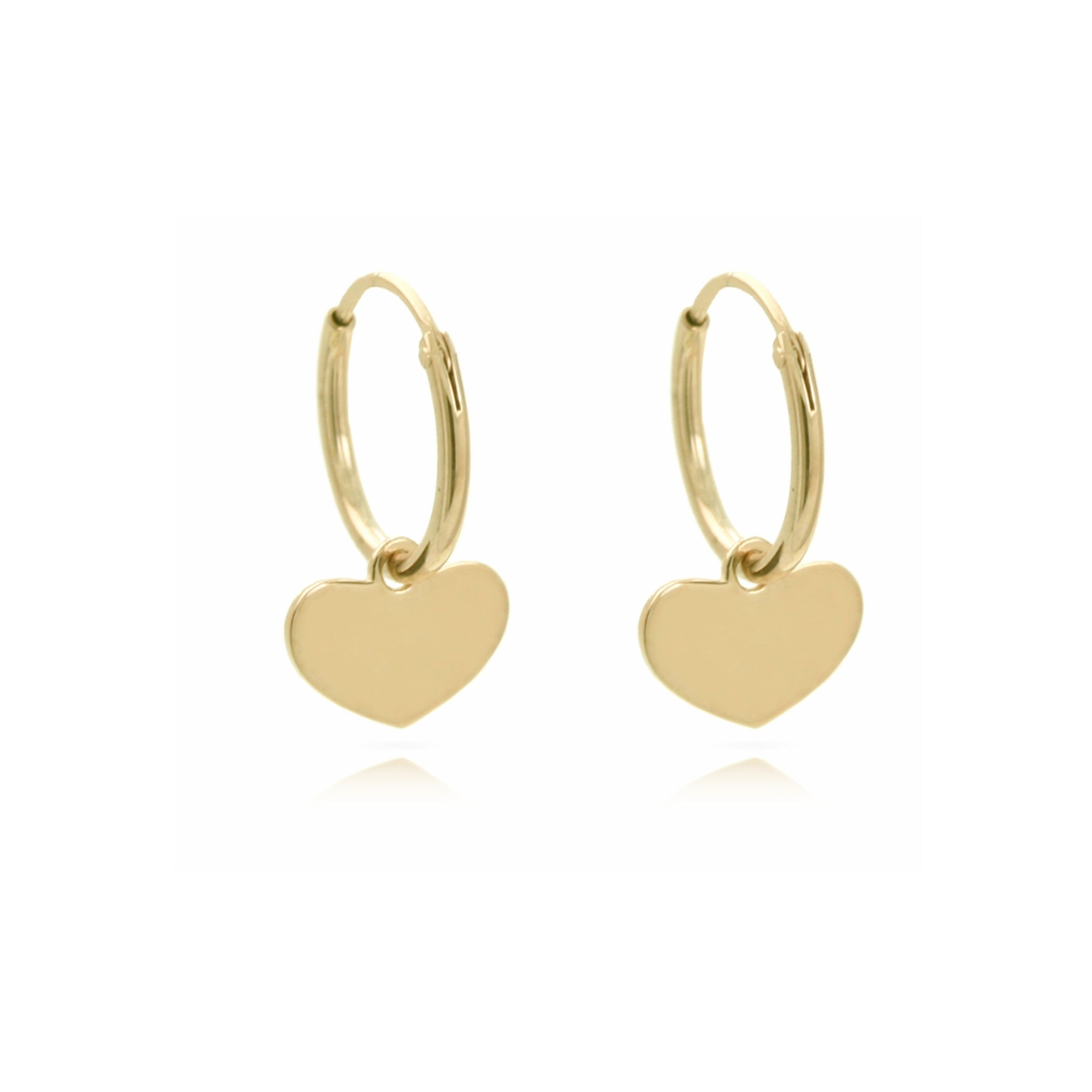Silver Hanging Heart Sleeper Gold Plated