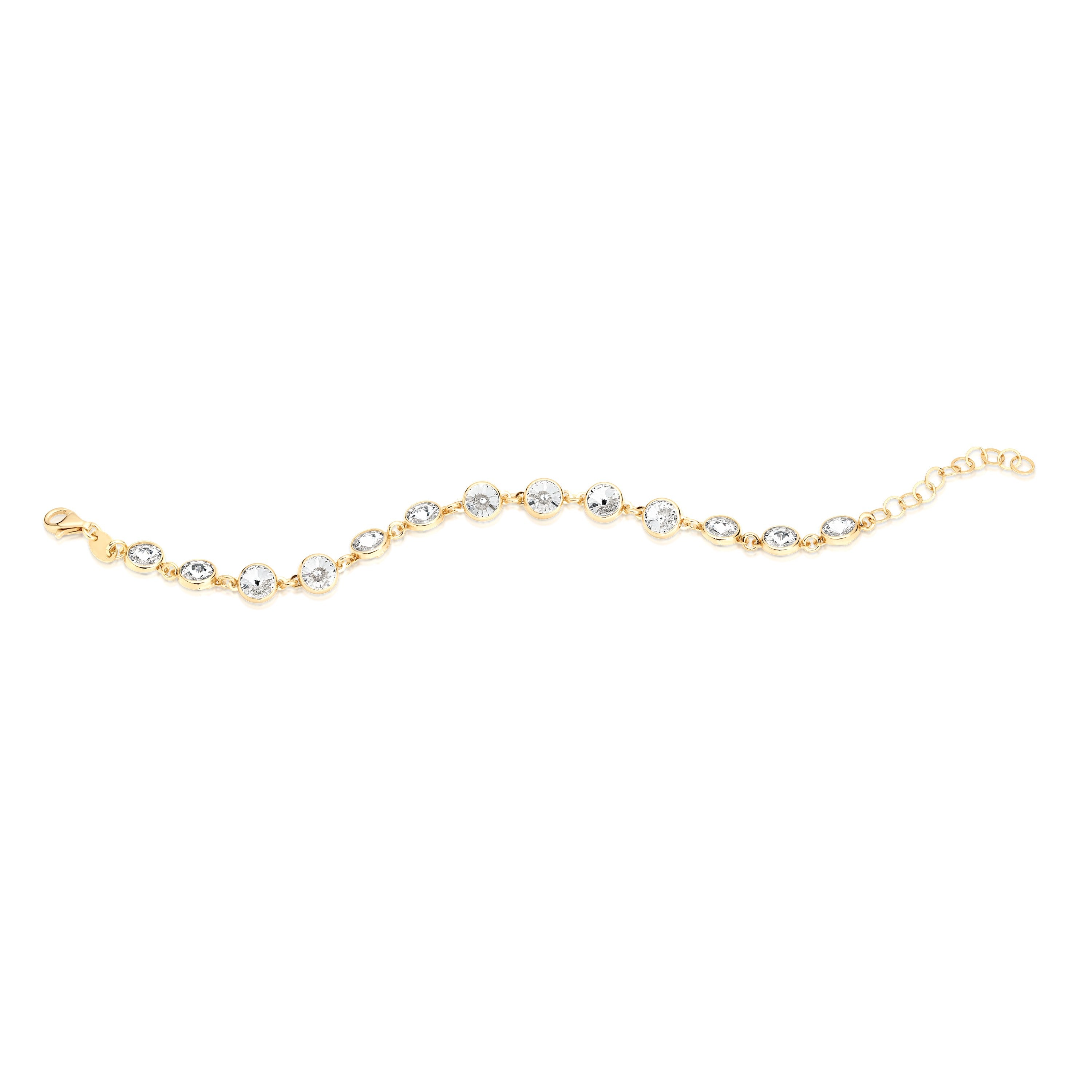 Sterling Silver Gold Plated Bracelet by Davvero with Crystals from Swarovski®