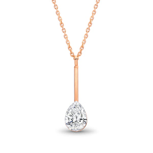 Davvero Sterling Silver Rose Gold Austrian Crystal Pear Pendant & Chain