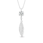Sterling Silver Feather Pendant & Chain, by Davvero with Crystals from Swarovski®