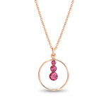 Sterling Silver Rose Gold Plated Circle Pendant & Chain by Davvero with Crystals from Swarovski®