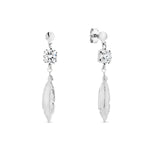 Sterling Silver Feather Stud Earring, by Davvero with Crystals from Swarovski®