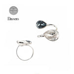 Sterling Silver Pear Open Ring-by Davvero with crystals from Swarovski®