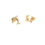 9ct Gold Dolphin Earrings & Gift Box