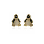 9ct Gold Enamel Penguin Earrings