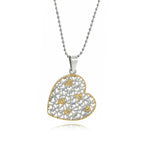 Stainless Steel Two Tone Heart in Heart Pendant
