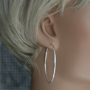 Sterling Silver 50mm Sleeper Style Earrings