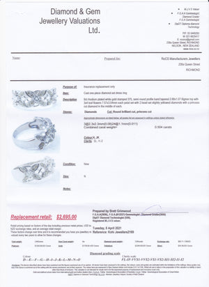 9ct White Gold Diamond Flower Dress Ring 1/2ct TW