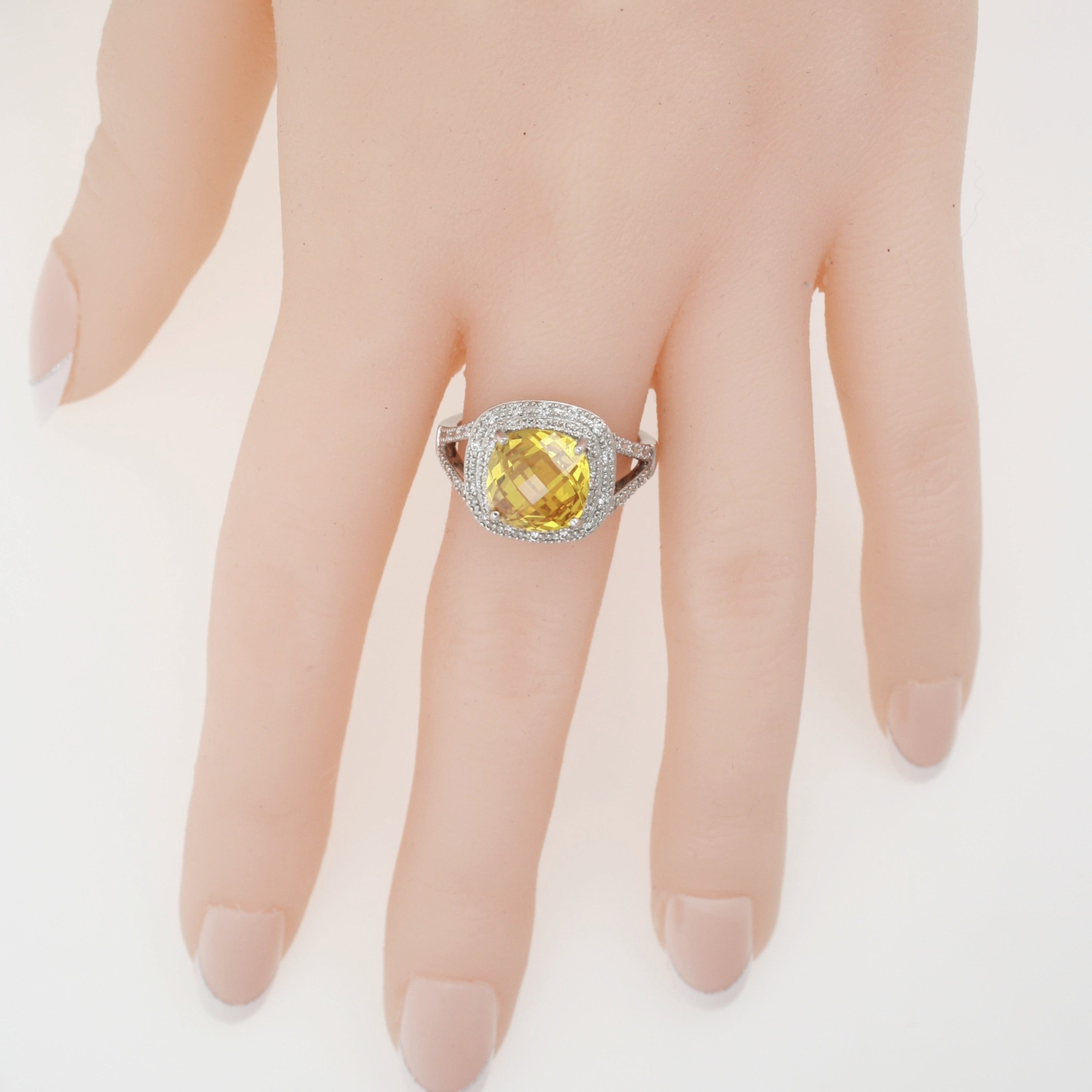 9ct White Gold CZ Dress Ring