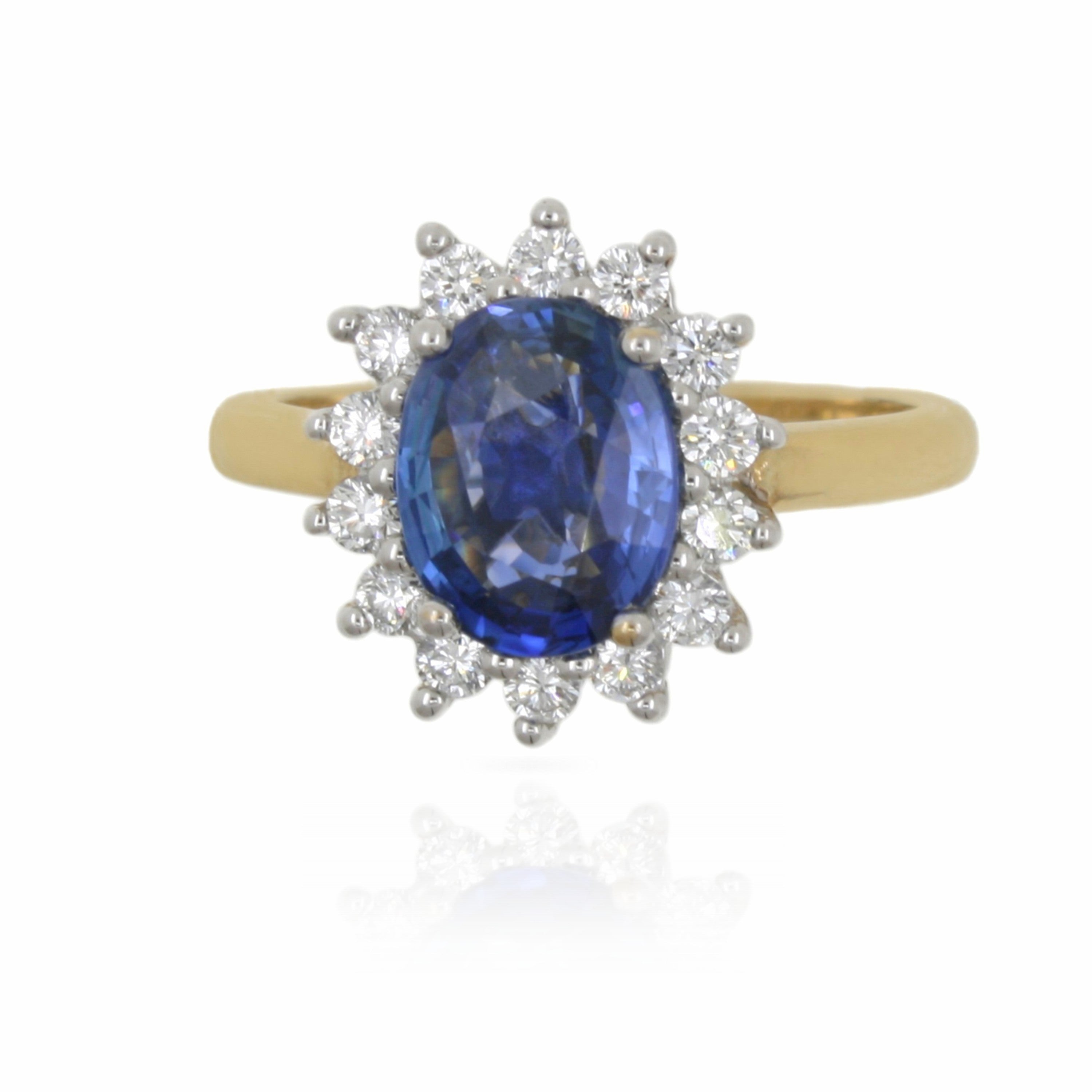 9ct Sapphire and Diamond Cluster Ring