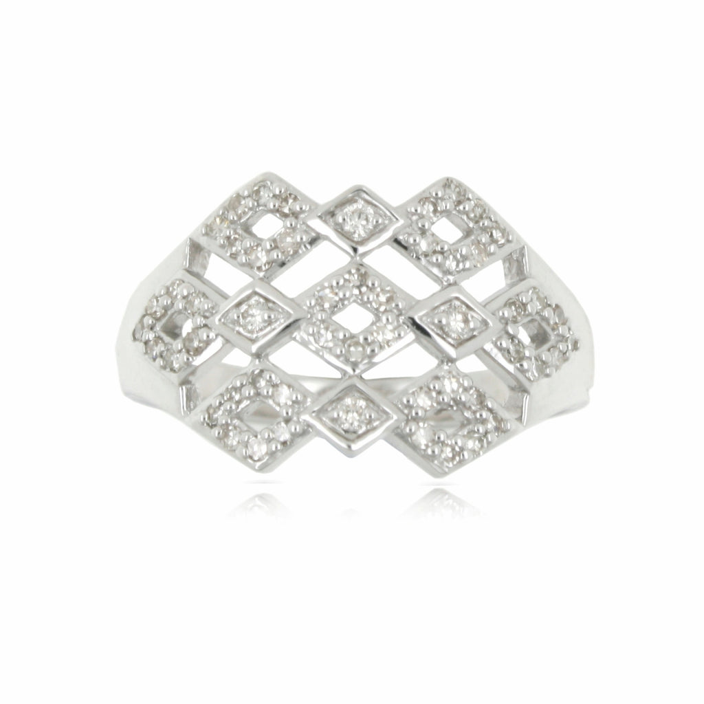9ct White Gold Diamond Antique Style Ring 1/4ct TW