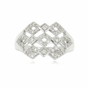 9ct White Gold Diamond Antique Style Ring 1/4ct TW