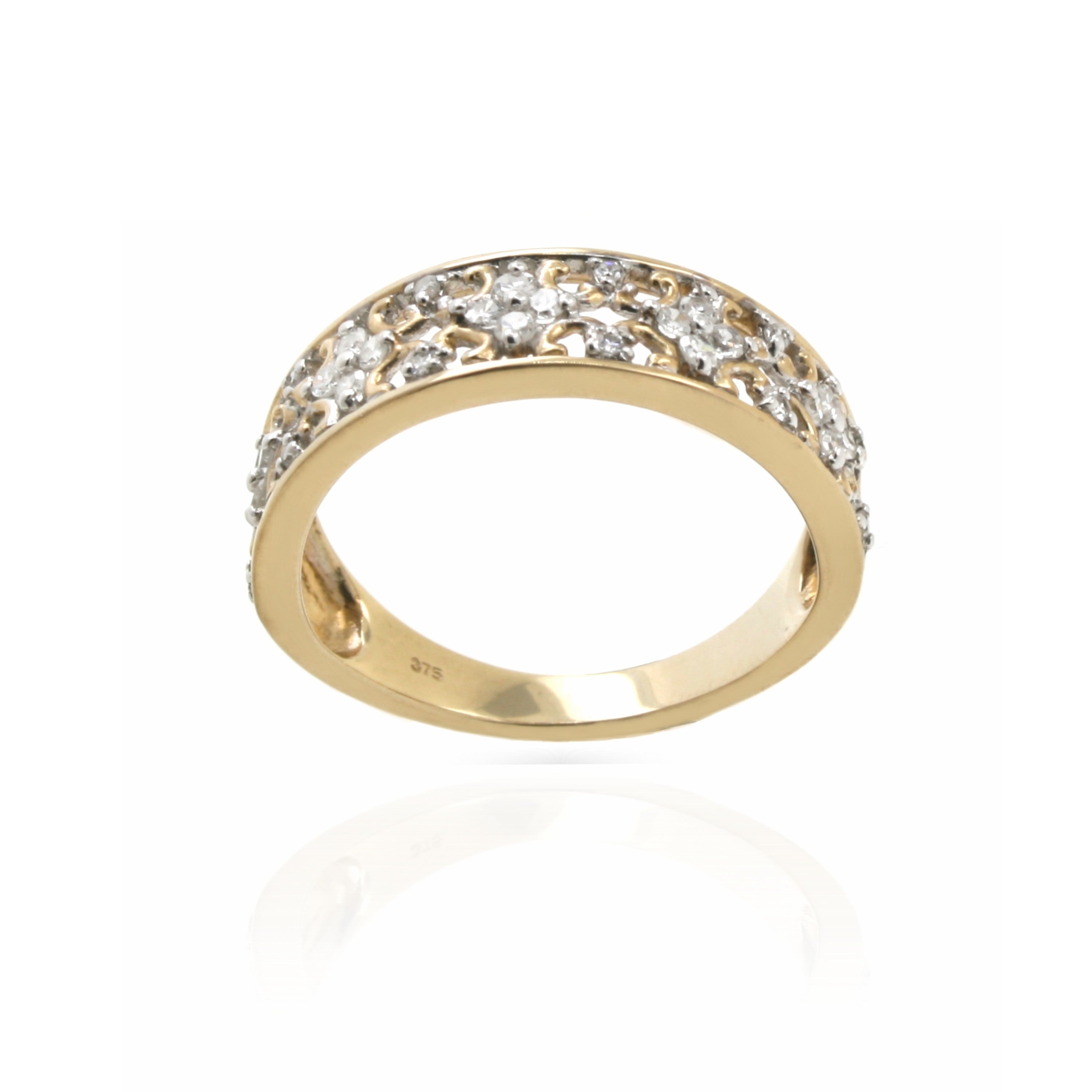 9ct Gold Fancy Band Ring 1/4 ct TW