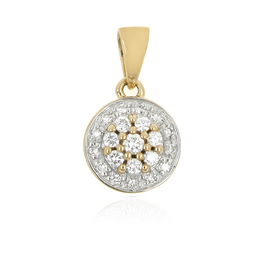 9ct Gold & Diamond Cluster Pendant .20ct TW