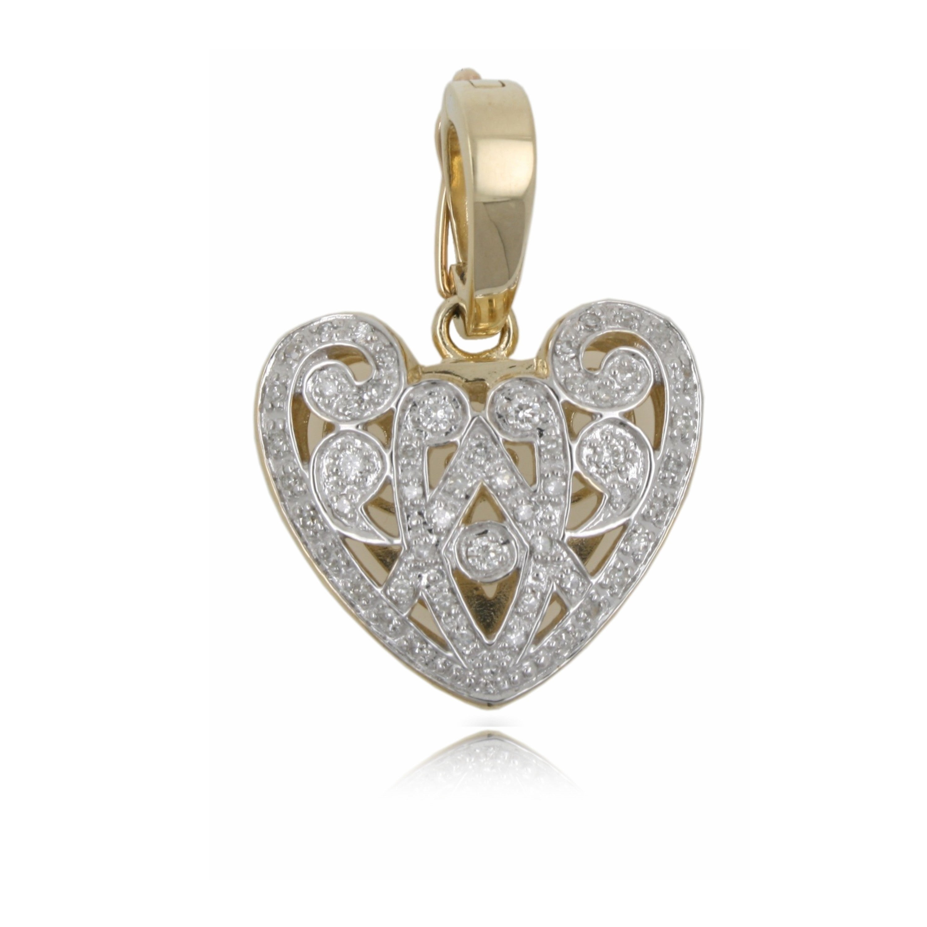 9ct Gold Diamond Heart Enhancer .32ct TW