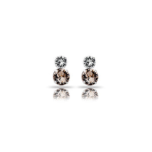 Sterling Silver  Silk & Clear Austrian Crystal Earrings