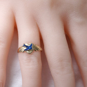 9ct Gold Blue Bird Signet Ring