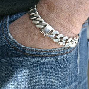 Sterling Silver Solid Curb Bracelet