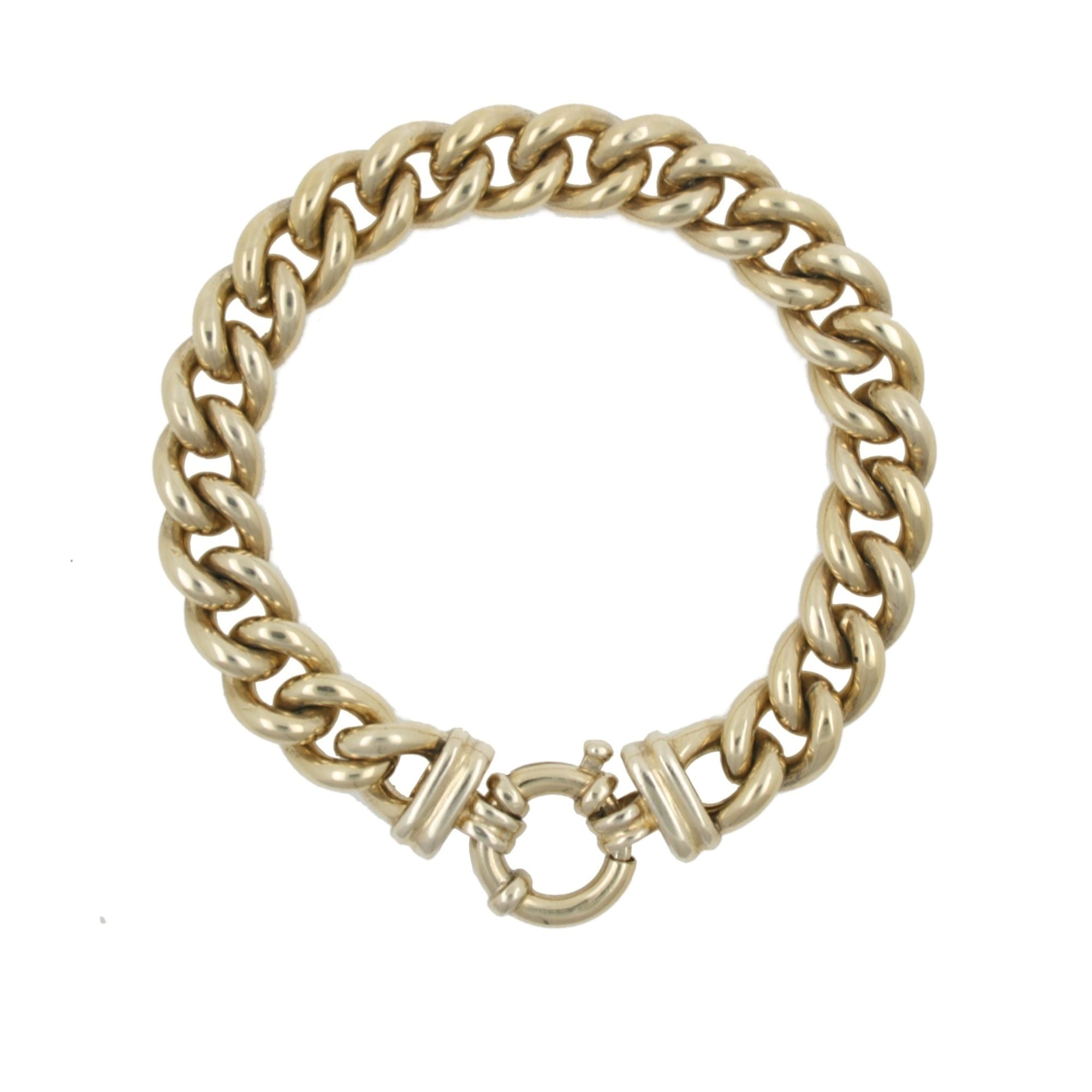 9ct Gold Plated Sterling Silver Handmade Heavy Curb Bracelet