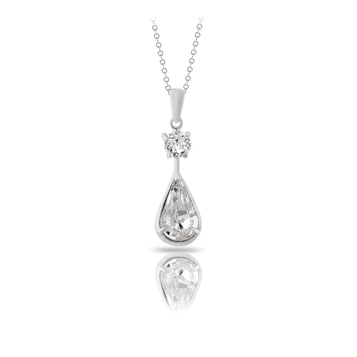 Sterling Silver Teardrop Pendant with crystals from Swarovski®