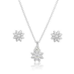 Sterling Silver Daisy Earring & Pendant Set