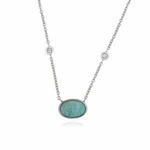 Sterling Silver Australian Turquoise & Topaz Necklace