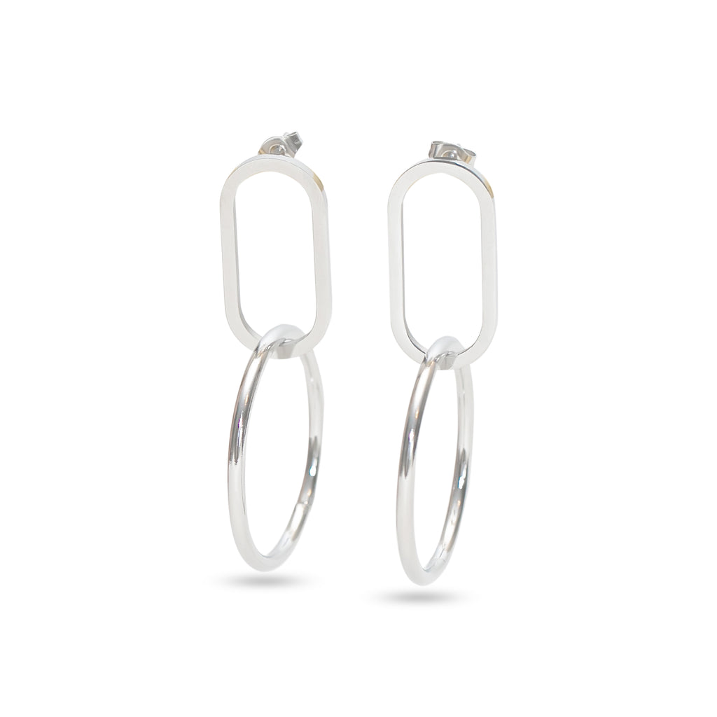 Stainless Steel Circle Statement Earrings