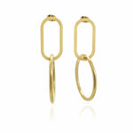 Stainless Steel Gold Tone Circle Statement Earrings