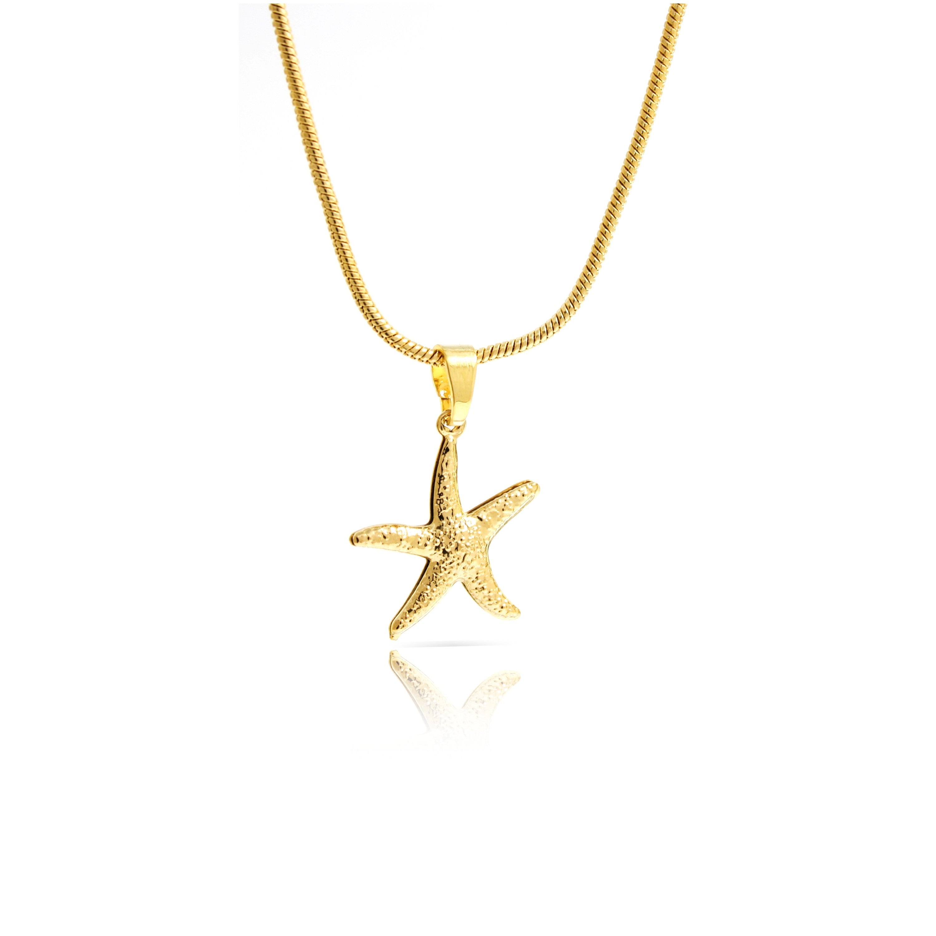 Gold Tone Starfish Necklace