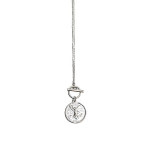 Stainless Steel Fob Coin Necklace