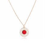 Sterling  Silver Rose Gold Circle Pendant by Davvero with Crystals from Swarovski®