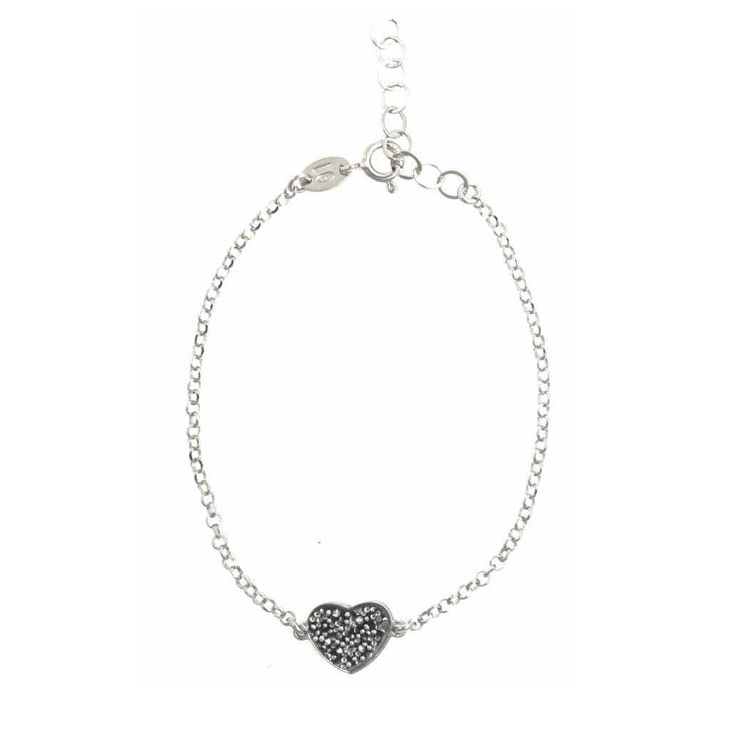 Davvero Sterling Silver Austrian Crystal Heart Bracelet