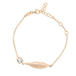 Sterling Silver Gold Leaf Bracelet  by Davvero with Crystals from Swarovski®