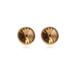 Sterling Silver 5mm Gold Champagne Stud Earring  with Crystals from Swarovski®