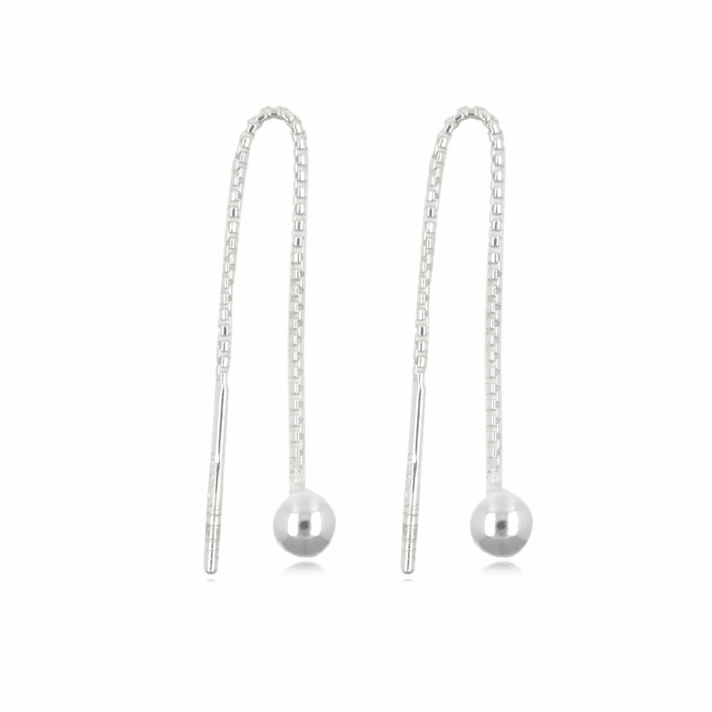 Sterling Silver Petite Thread Ball Earrings