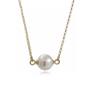 Sterling Silver Faux Pearl Gold Necklace