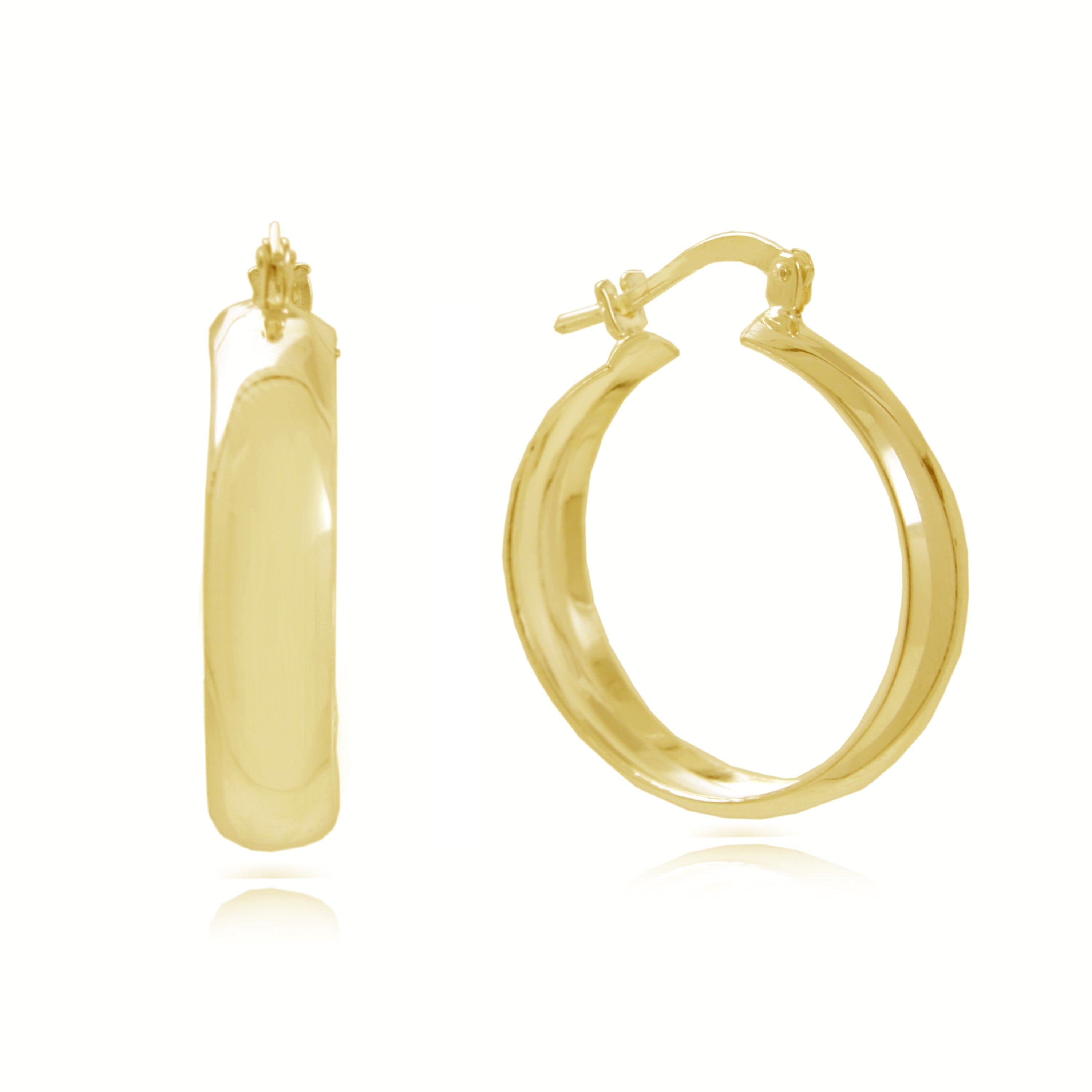 Sterling Silver Gold Wide Hoop Earring