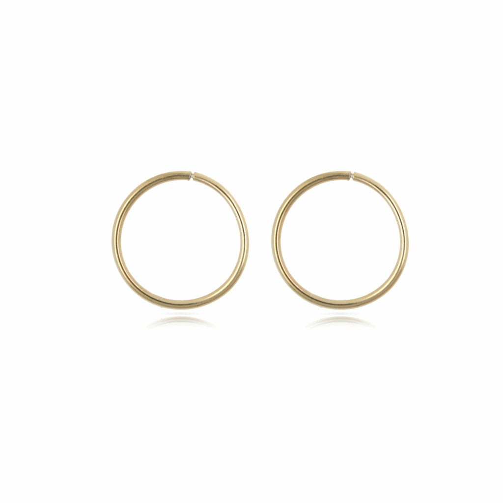 Sterling Silver Sleeper Earrings 15mm Gold Plated