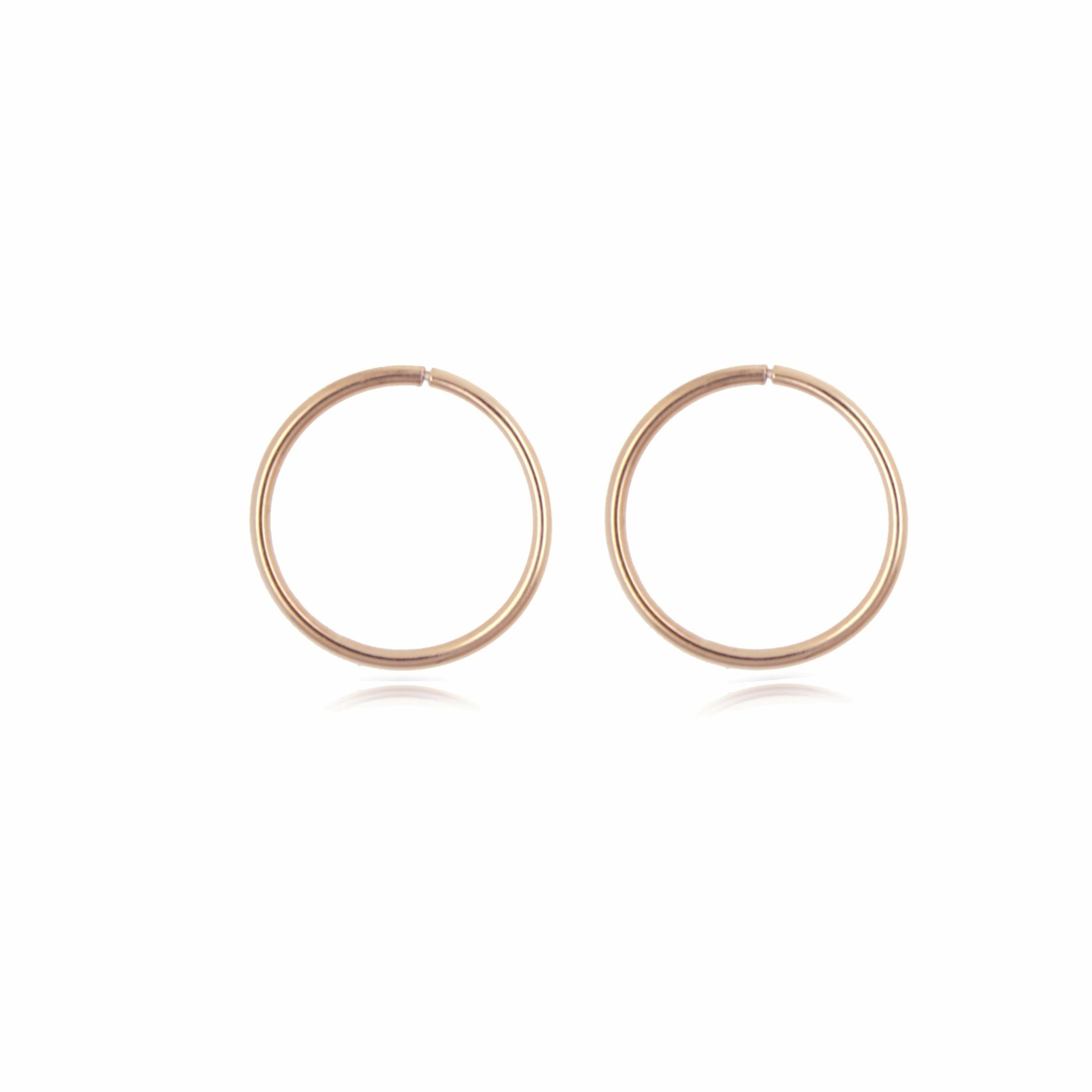 Sterling Silver Sleeper Earrings 15mm Rose Gold Plated