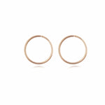 Sterling Silver Sleeper Earrings 15mm Rose Gold Plated