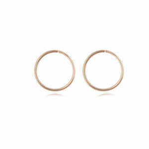 Sterling Silver Sleeper Earrings 15mm Rose Gold Plated