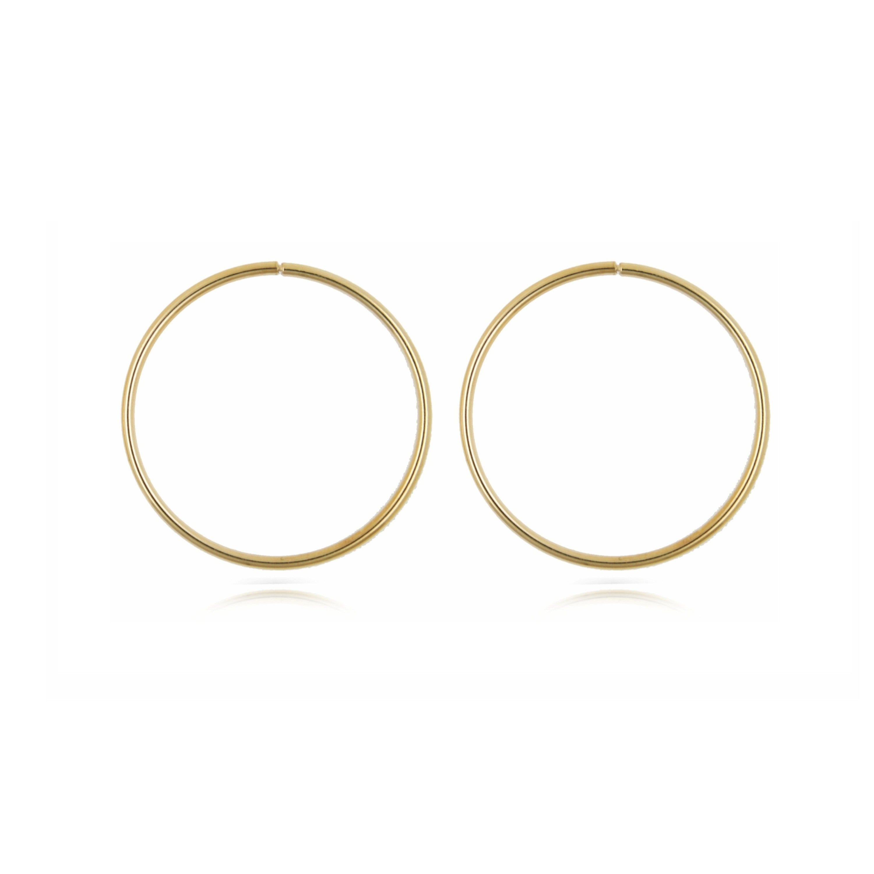 Sterling Silver Sleeper Earrings 25mm Gold Plated