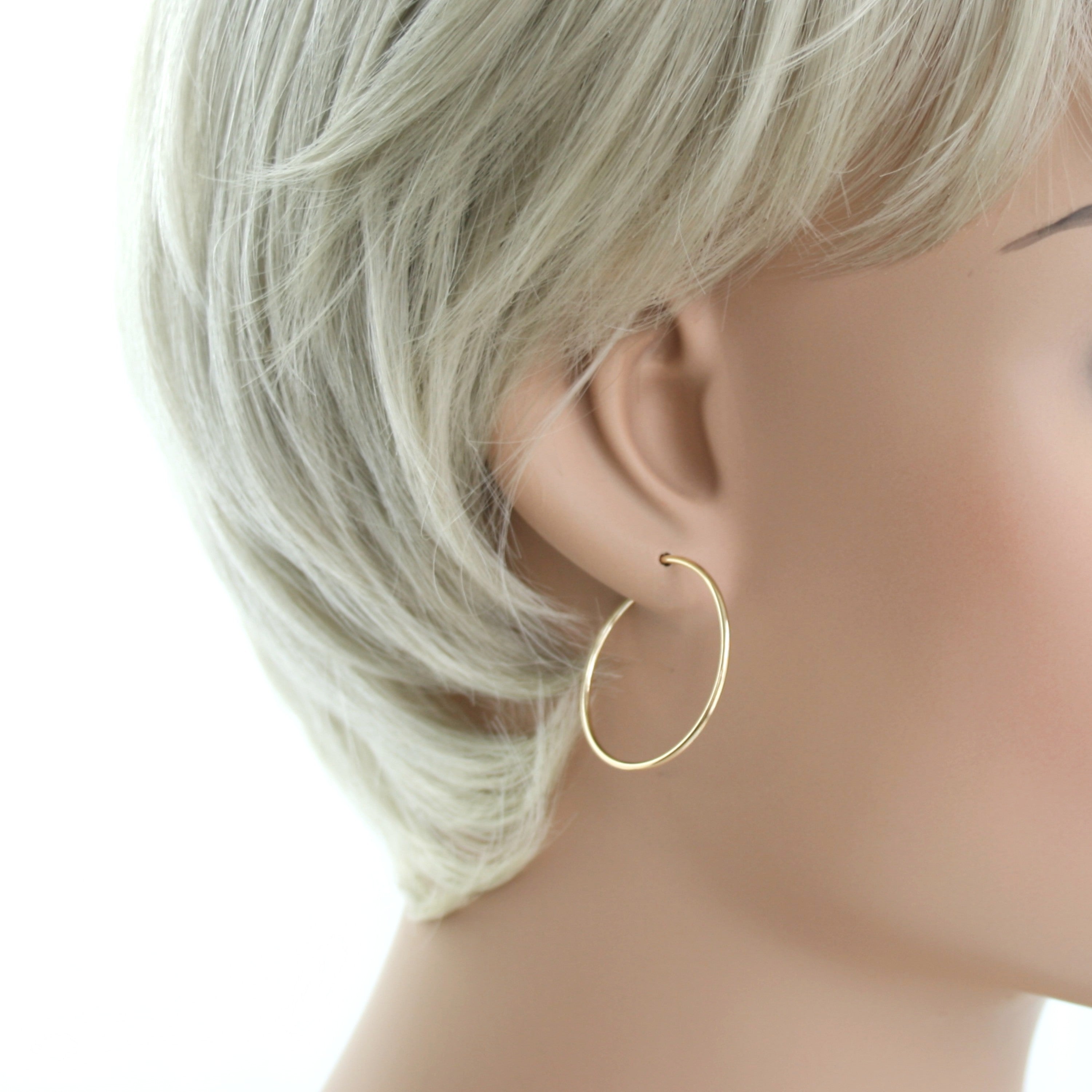 Sterling Silver Sleeper Earrings 25mm Gold Plated