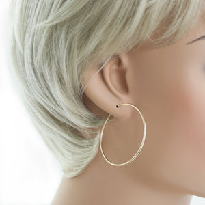 Sterling Silver Sleeper Earrings 40mm Gold Plated