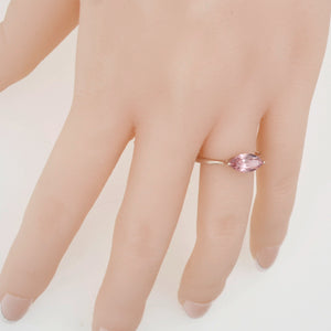 Sterling Silver Rose Gold Plated Austrian Crystal Marquise Ring