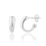 Sterling Silver Graduated Stud Hoop Earring