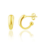 Sterling Silver Gold Plated Graduated Stud Hoop Earring